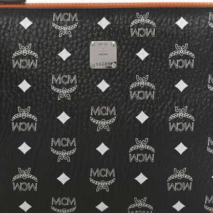 MCM Visetos Medium Stark Wristlet Pouch Black Cognac 8 of 8