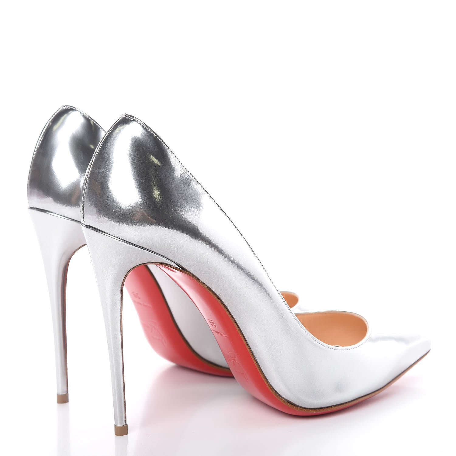 Christian Louboutin Antispecchio Pigalle Follies 100 Pumps 39 Silver 4 of 11