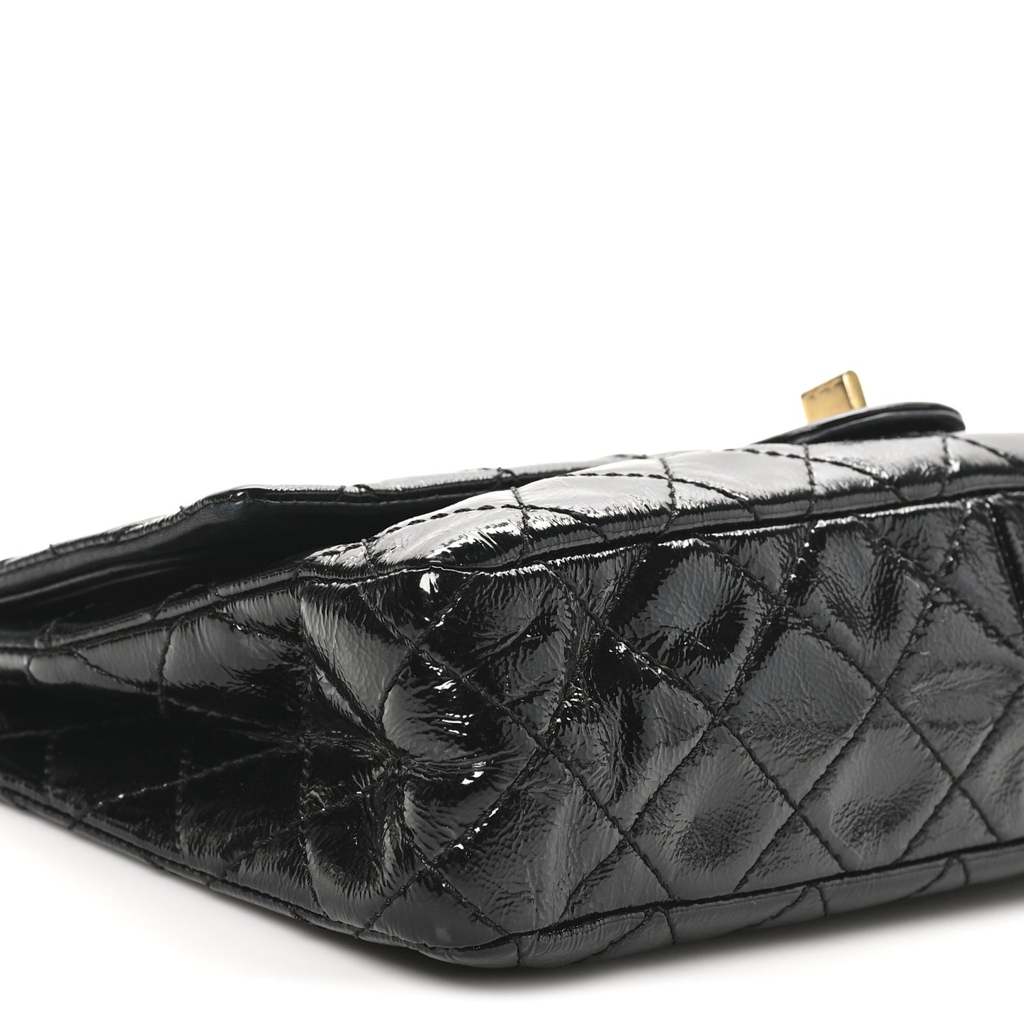 Distressed Patent Quilted 2.55 Reissue 226 Flap Black