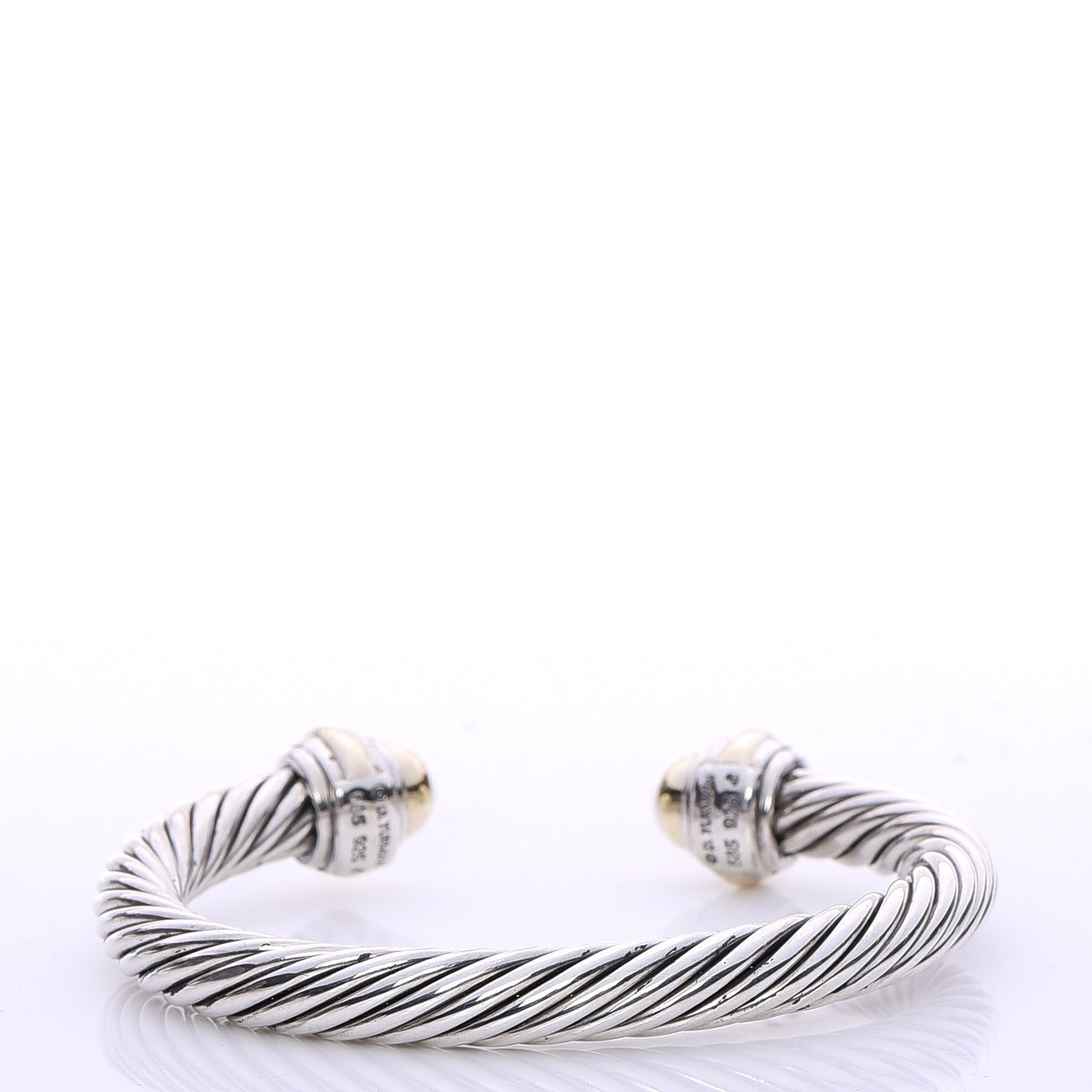 Sterling Silver 14K Yellow Gold 7mm Cable Classics Bracelet
