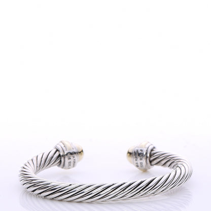 David Yurman Sterling Silver 14K Yellow Gold 7mm Cable Classics Bracelet 3 of 5