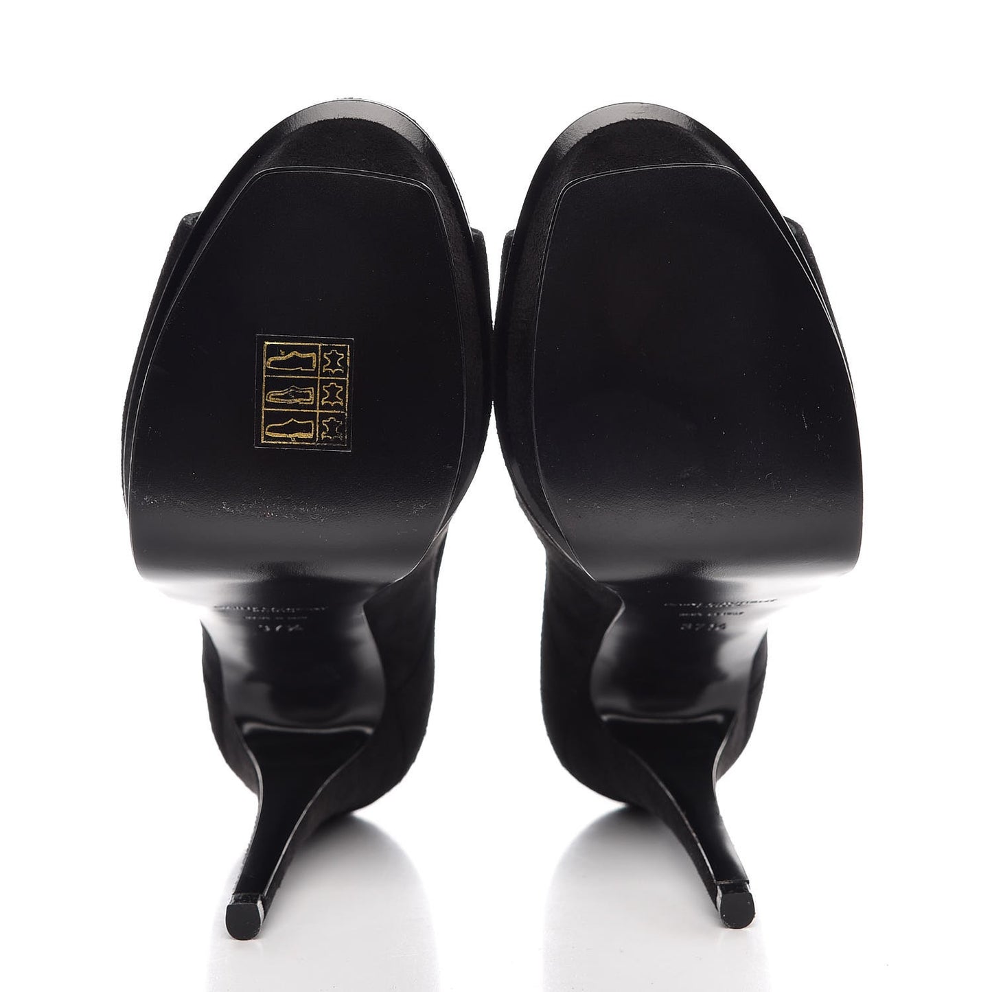 Suede Lou Tribute 105 Lace Platform Sandals 37.5 Black