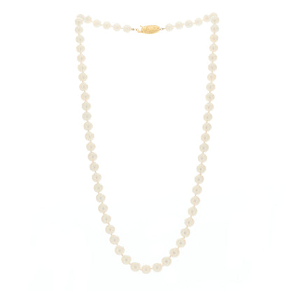 Tiffany 18K Yellow Gold 6-6.5mm Pearl Signature Necklace 2 of 5