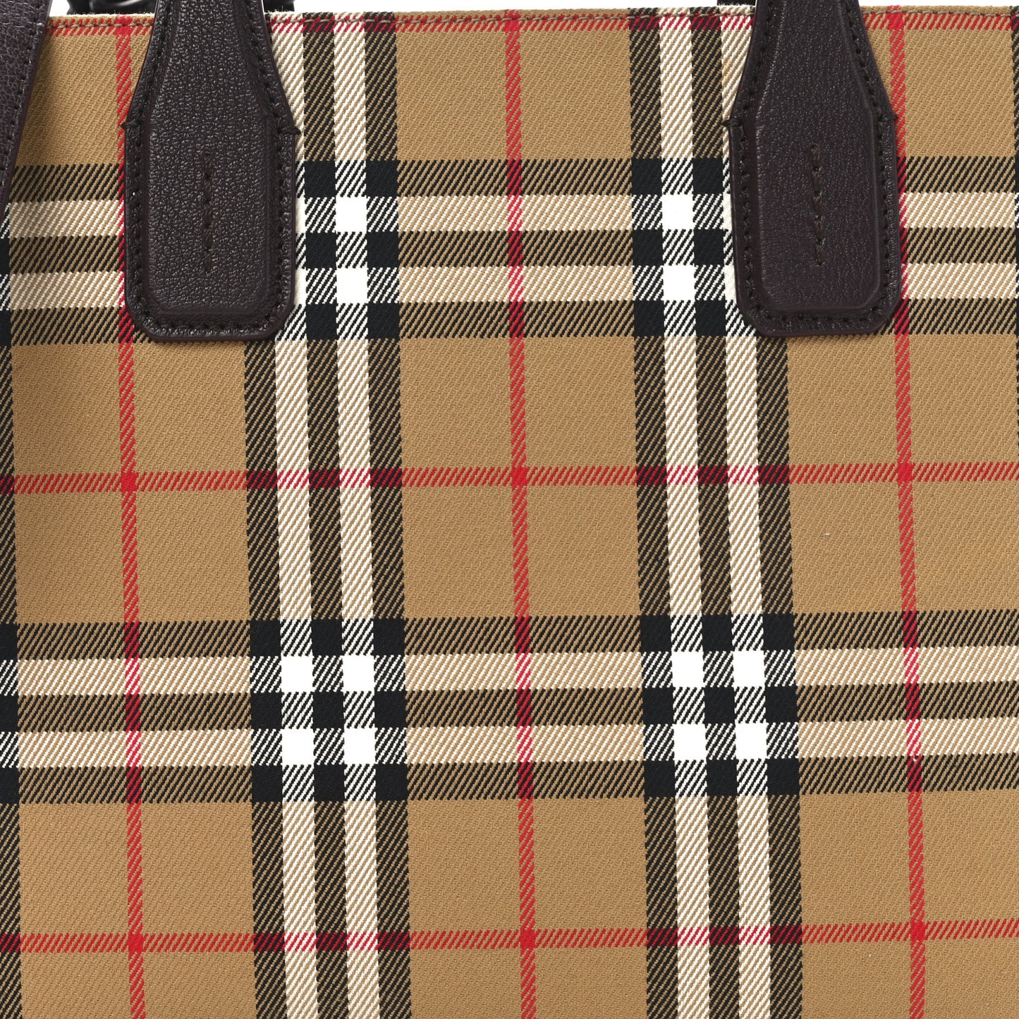 Goatskin Vintage Check Medium Banner Tote Deep Claret