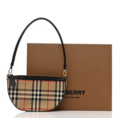 Burberry Vintage Check Calfskin Olympia Pouch Archive Beige 6 of 6