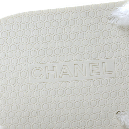 Chanel Terry Cloth CC Logo Thong Sandals 37.5 White 8 of 9
