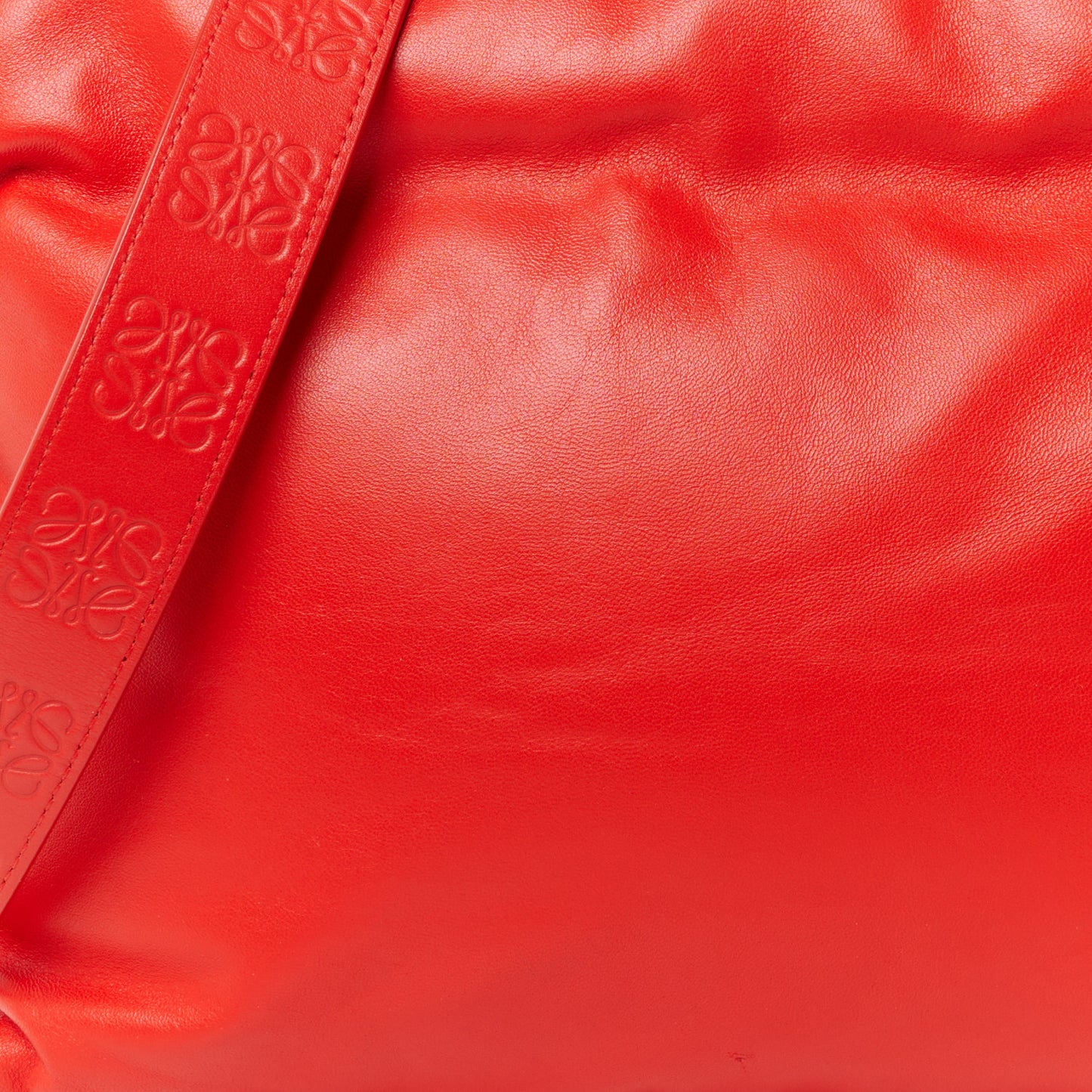 Calfskin Flamenco Puffer Knot Bag Red