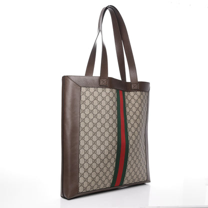 Gucci GG Supreme Monogram Web Large Ophidia Vertical Shopping Tote Brown 4 of 8