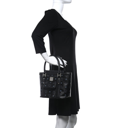 MCM Visetos Calfskin Top Handle Satchel Black 3 of 10