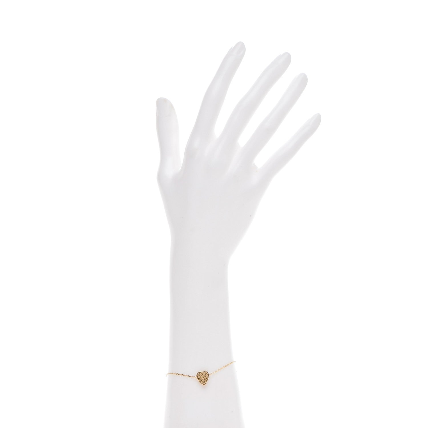 Gucci 18K Yellow Gold Diamantissima Heart Bracelet 2 of 7