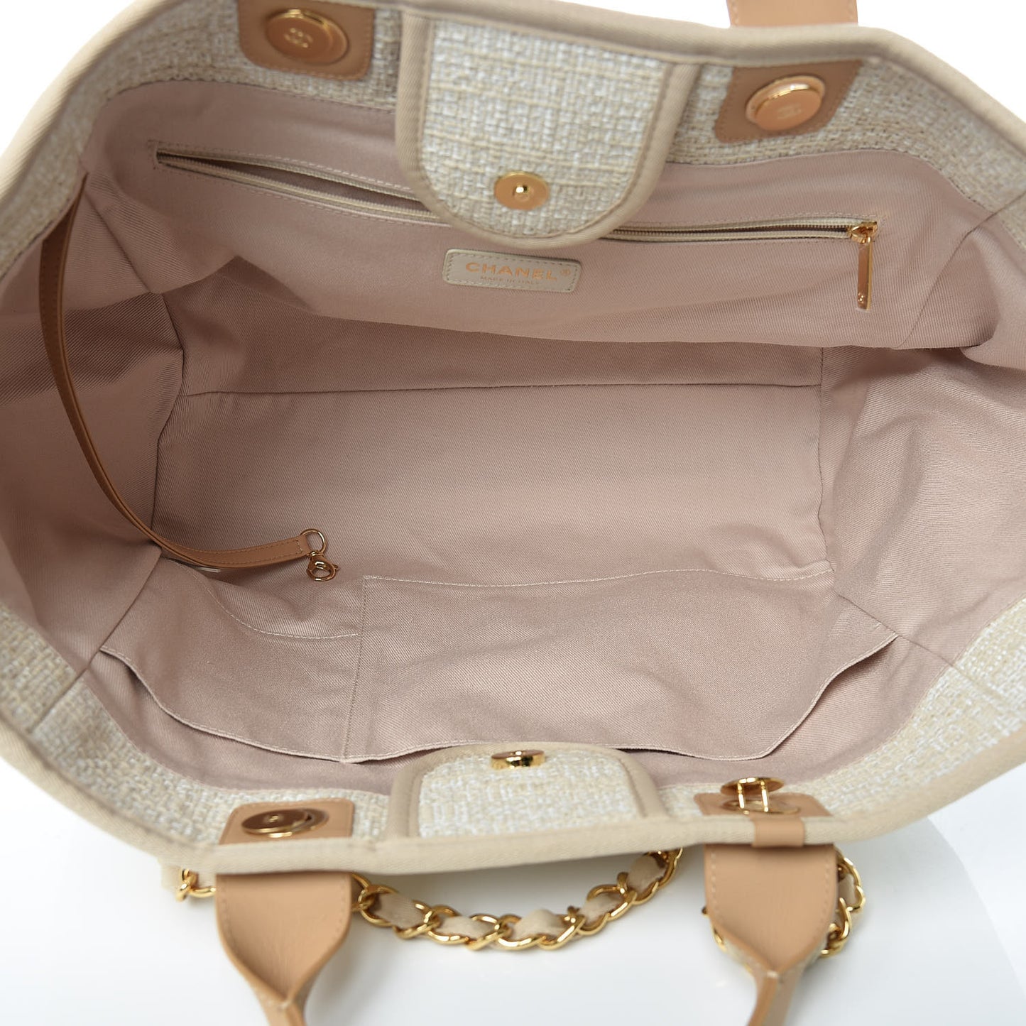 Woven Straw Raffia Large Deauville Tote Light Beige
