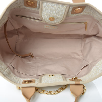 Chanel Woven Straw Raffia Large Deauville Tote Light Beige 6 of 10