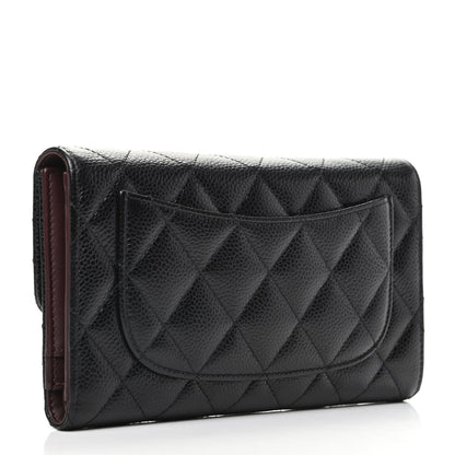 Chanel Caviar Quilted Long Flap Wallet Black 3 of 8