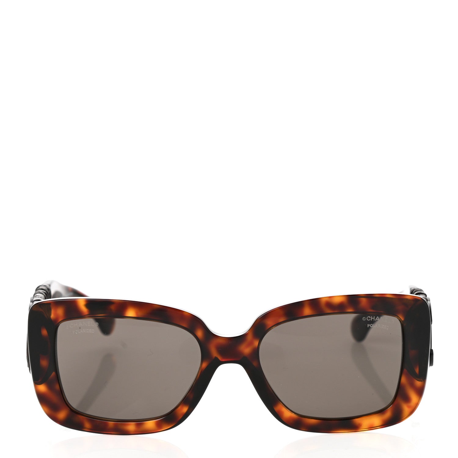 Chanel Acetate Calfskin Polarized Square Sunglasses 5473-Q Tortoise 2 of 8