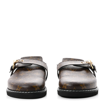 Louis Vuitton Patent Monogram Womens Cosy Flat Comfort Clog Mules 41 Brown 3 of 9