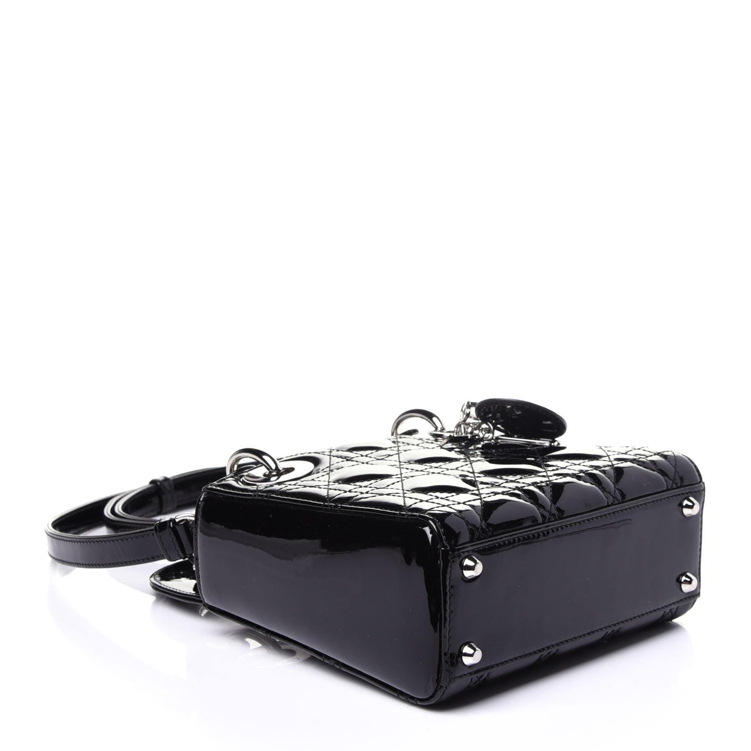 Christian Dior Patent Cannage Mini Lady Dior Black 4 of 11