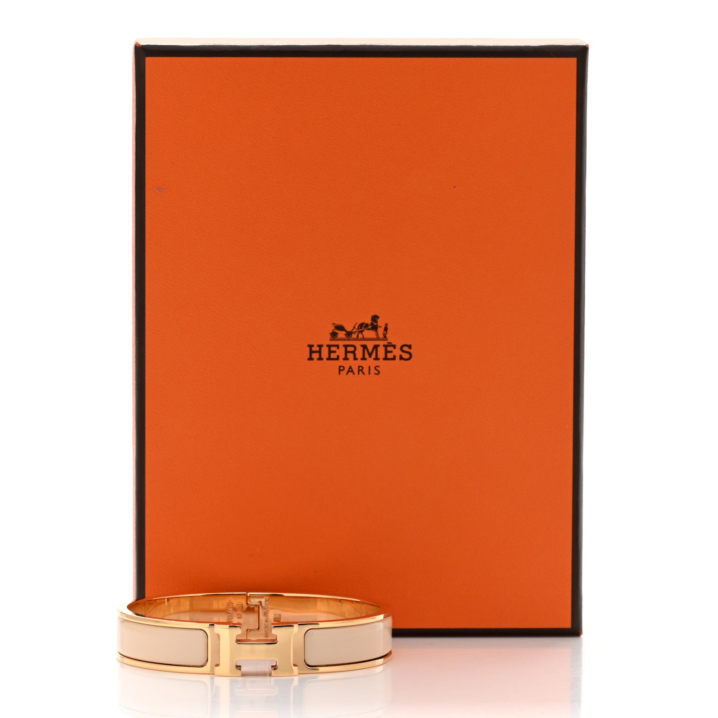 Enamel Narrow Clic Clac H Bracelet PM Beige Rose