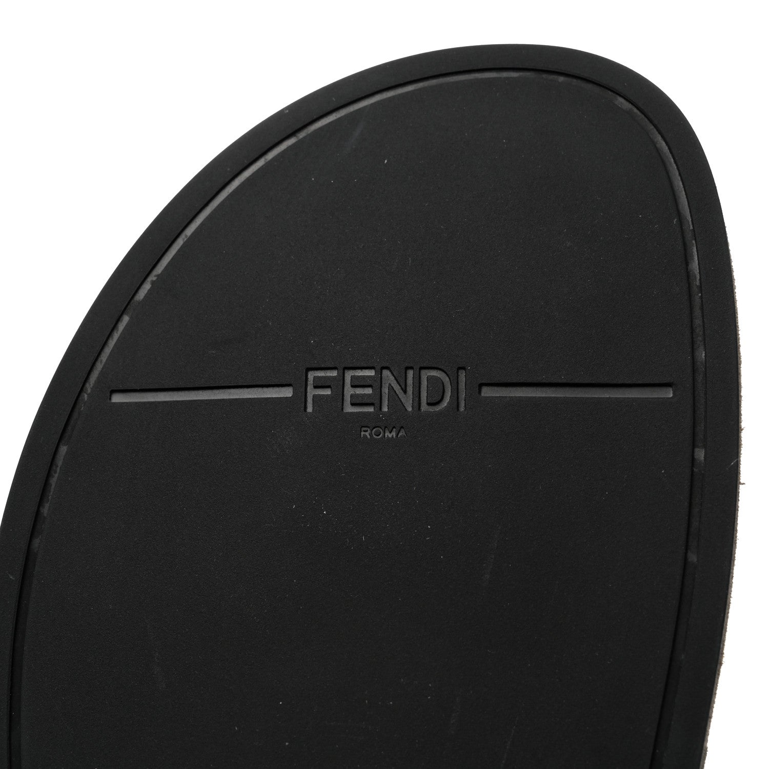 Fendi Chenille Fabric Jacquard Suede FF Womens Fendi Feel Buckled Slide Sandals 37.5 Tortora Nuvola Rock 7 of 9