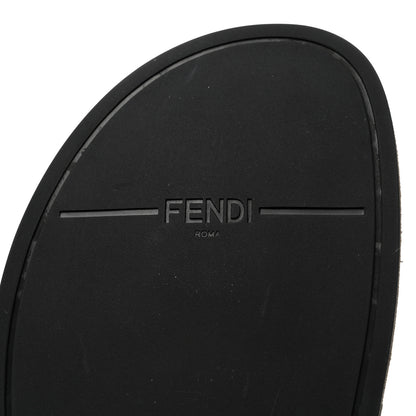 Fendi Chenille Fabric Jacquard Suede FF Womens Fendi Feel Buckled Slide Sandals 37.5 Tortora Nuvola Rock 7 of 9