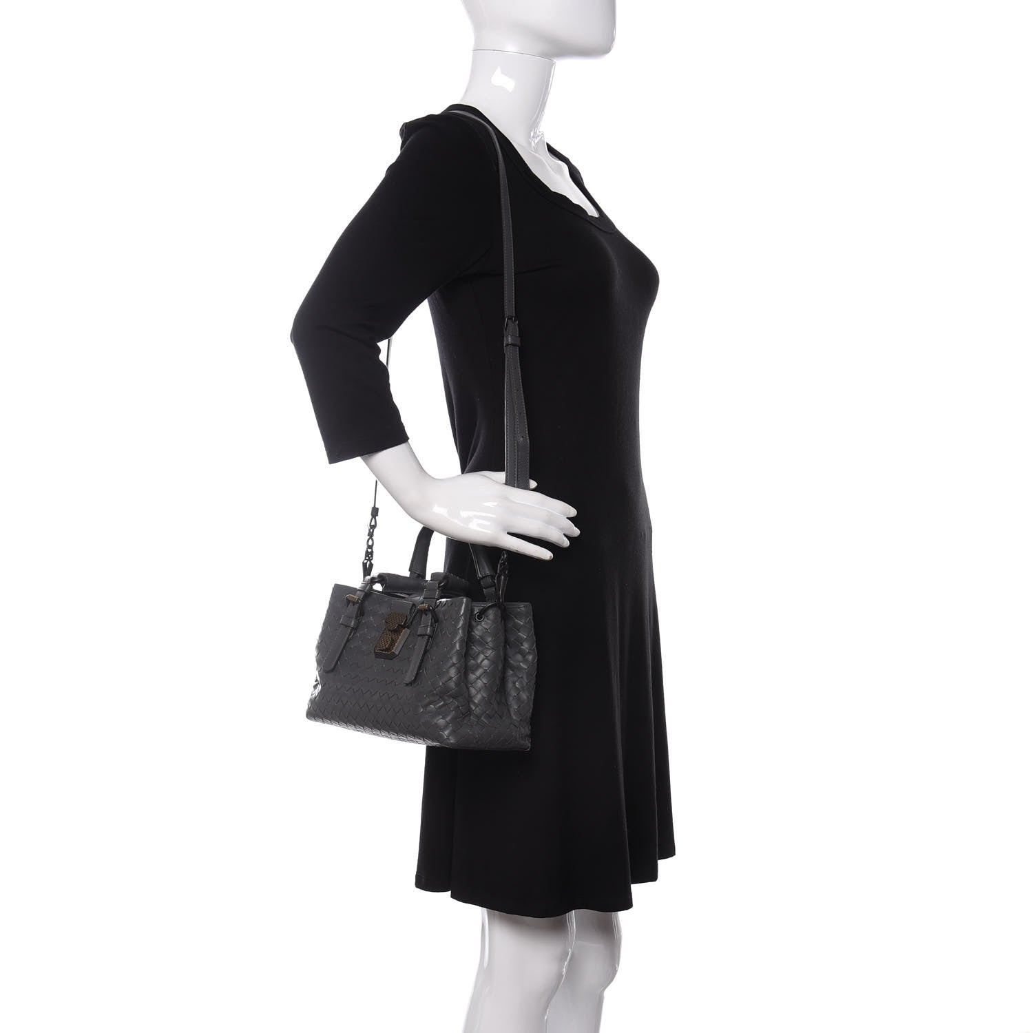 Bottega Veneta Calfskin Intrecciato Mini Roma Grey 2 of 11