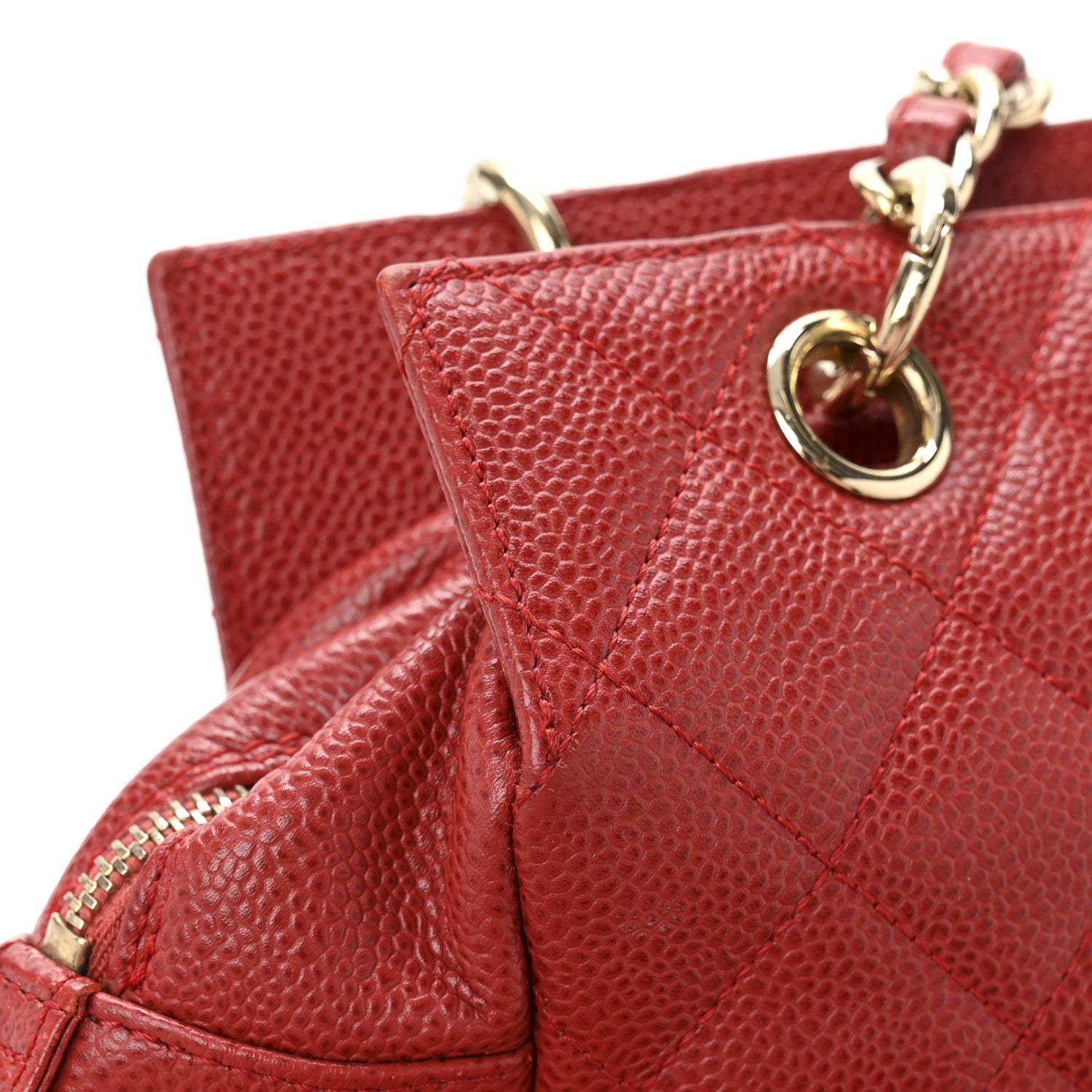Chanel Caviar Quilted Petit Timeless Shopping Tote PTT Red 13 of 13