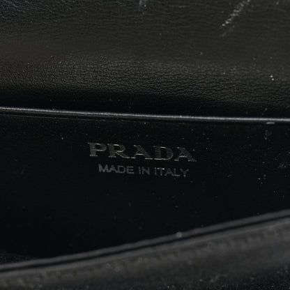 Prada Satin Crystal Metal Triangle Logo Card Holder With Strap Cristal 6 of 10