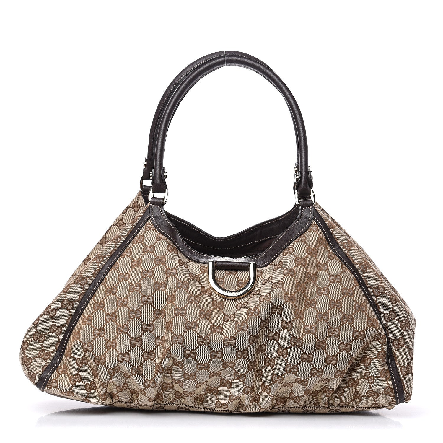 Gucci Monogram Large D Gold Hobo Dark Brown 1 of 9