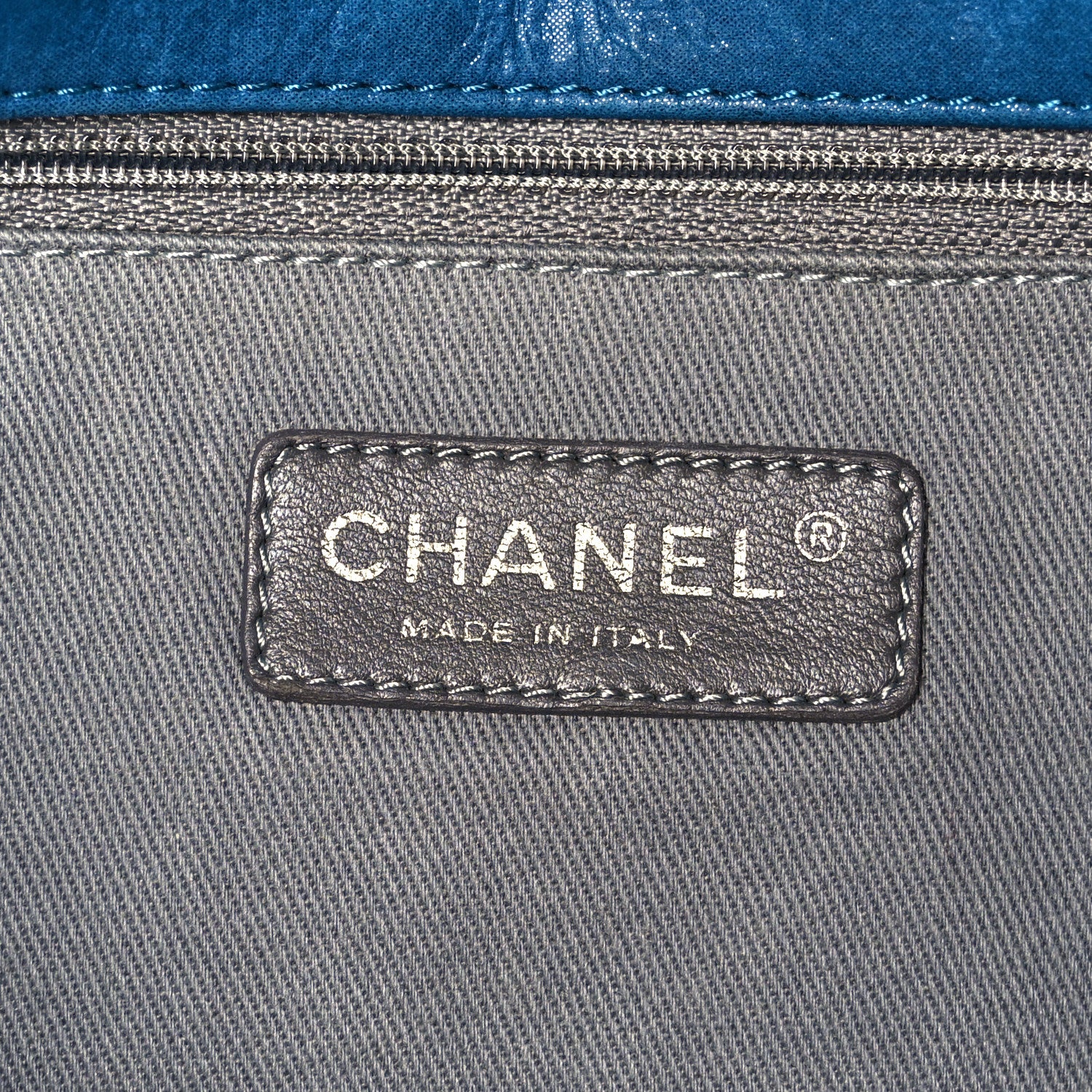Chanel Iridescent Calfskin Glint Flap Blue 6 of 10