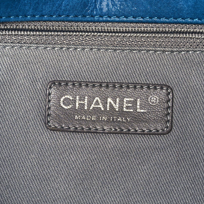 Chanel Iridescent Calfskin Glint Flap Blue 6 of 10