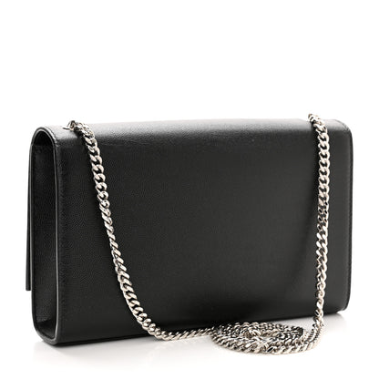 Saint Laurent Grain De Poudre Medium Classic Monogram Kate Satchel Black 3 of 11