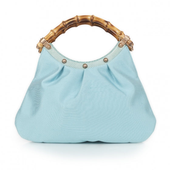 Gucci Top Handle Bamboo Evening Bag Blue 1 of 8