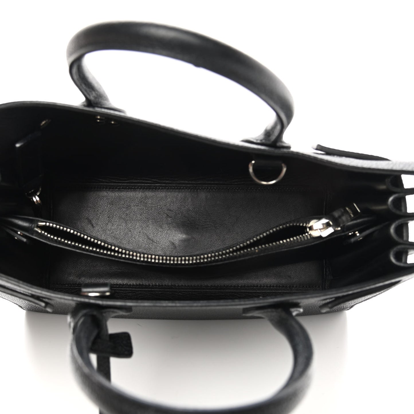 Grained Calfskin Baby Sac De Jour Black