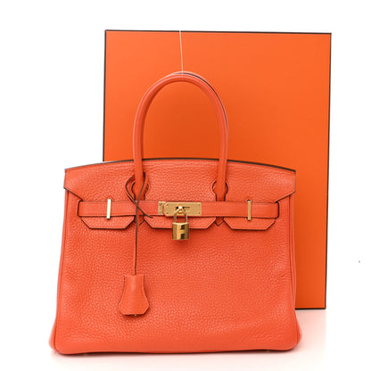 Hermes Taurillon Clemence Birkin 30 Feu 14 of 14