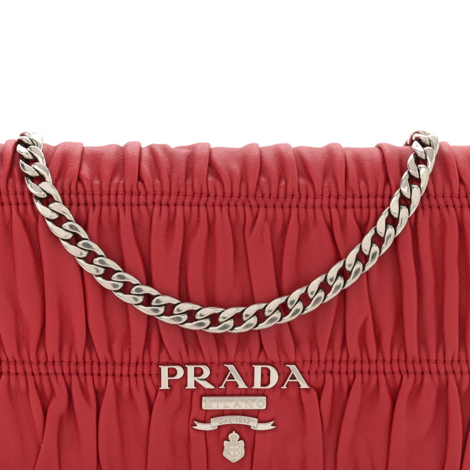 Prada Nappa Gaufre Wallet On Chain Fuoco 8 of 11