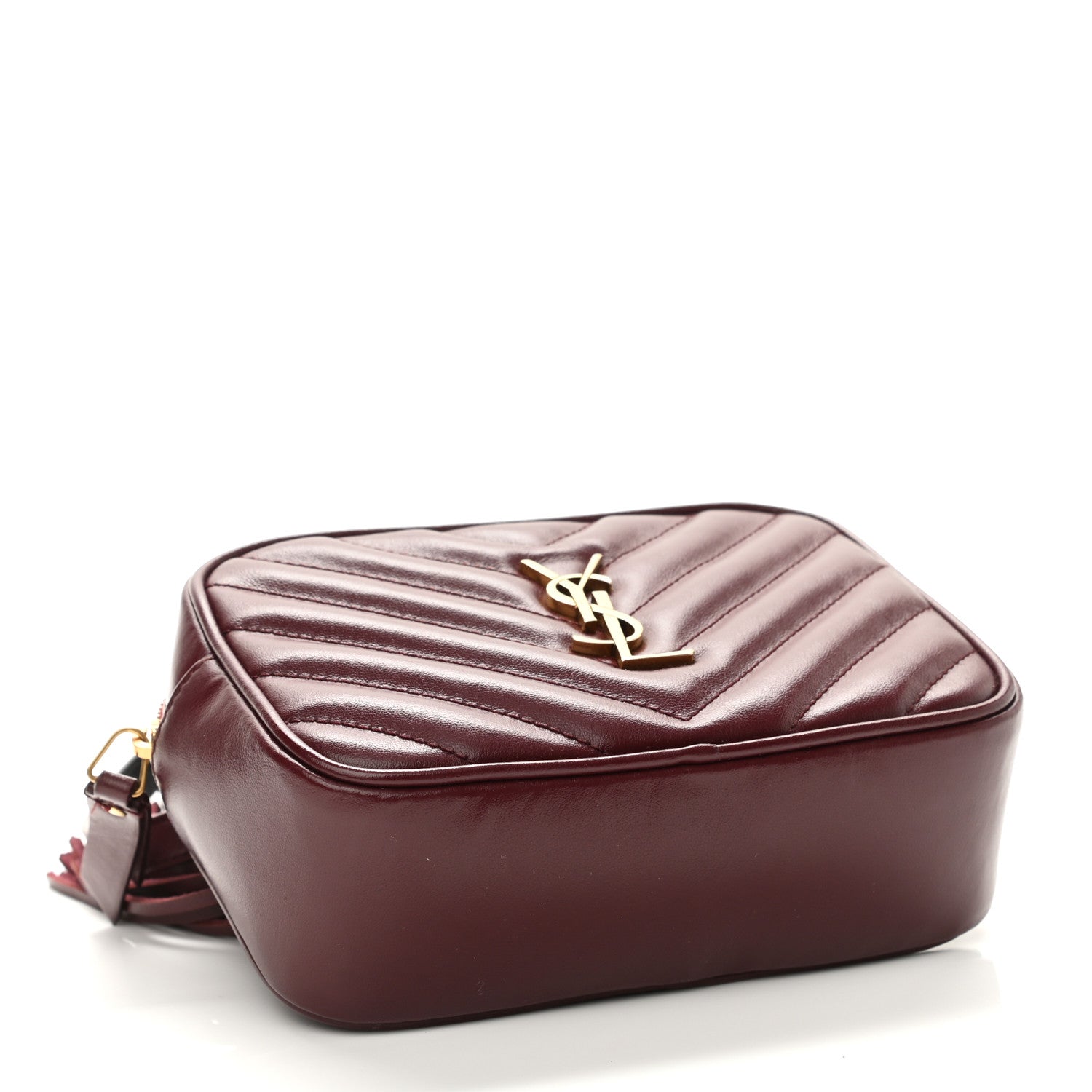 Saint Laurent Calfskin Matelasse Monogram Lou Belt Bag Dark Legion Red 4 of 11
