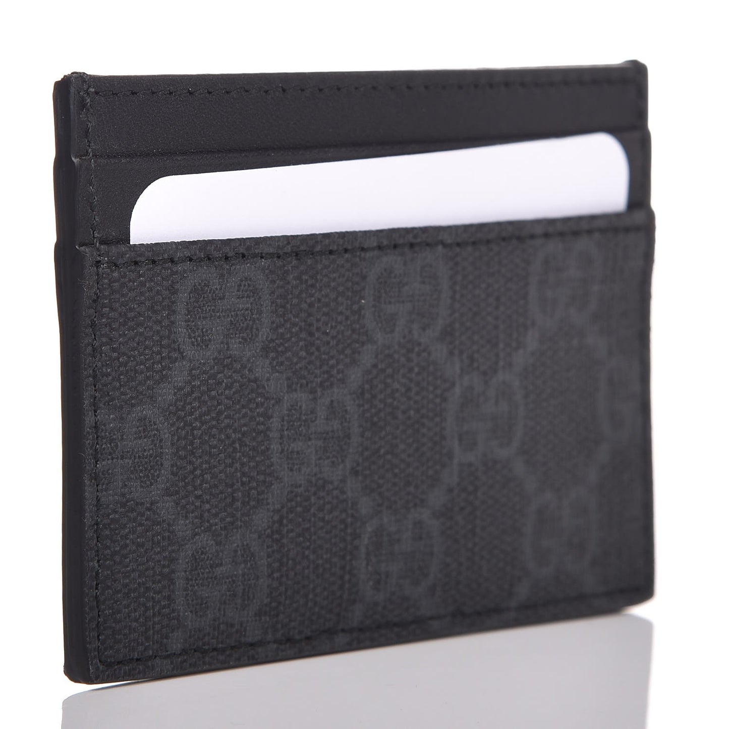 GG Supreme Monogram Card Holder Black Grey