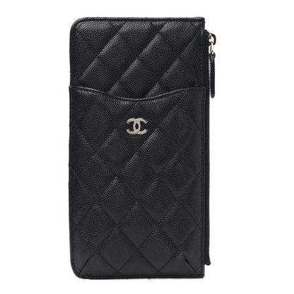 Chanel Caviar Quilted Classic Flat Wallet Pouch Black 1 of 3