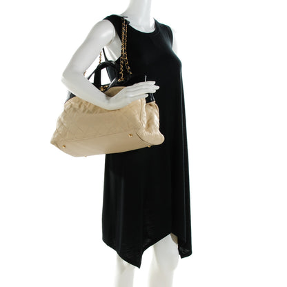 Chanel Calfskin Quilted In The Mix Shopping Tote Beige Black 2 of 9