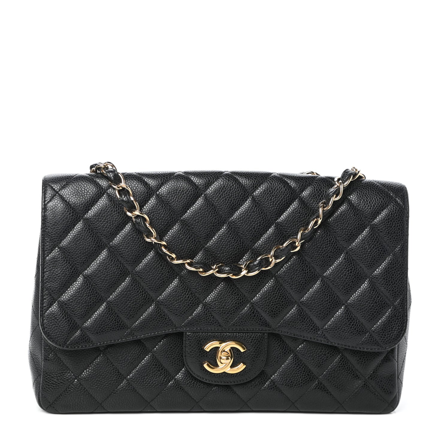 Caviar Quilted Jumbo Single Flap Black