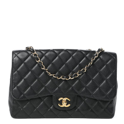 Chanel Caviar Quilted Jumbo Single Flap Black 1 of 9
