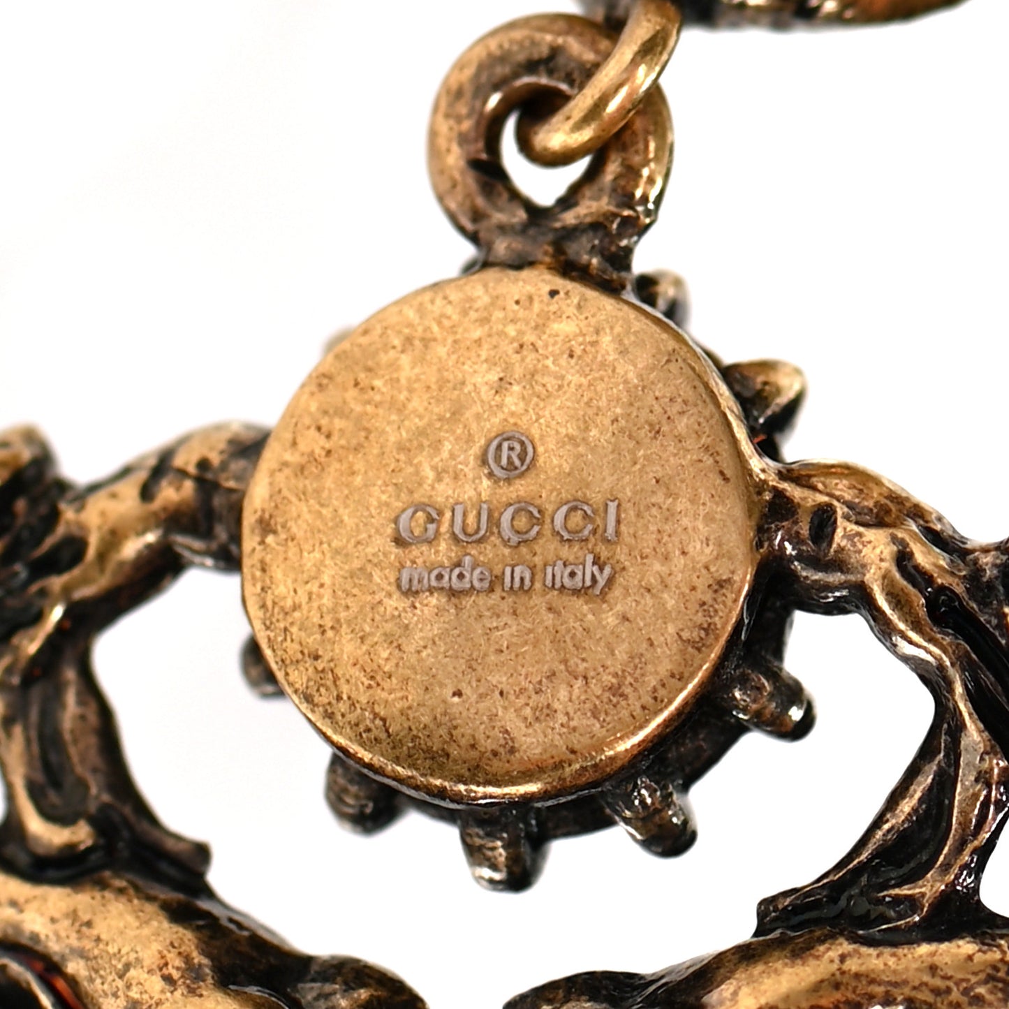Crystal Pearl Marmont Dragon Necklace Aged Gold Multicolor