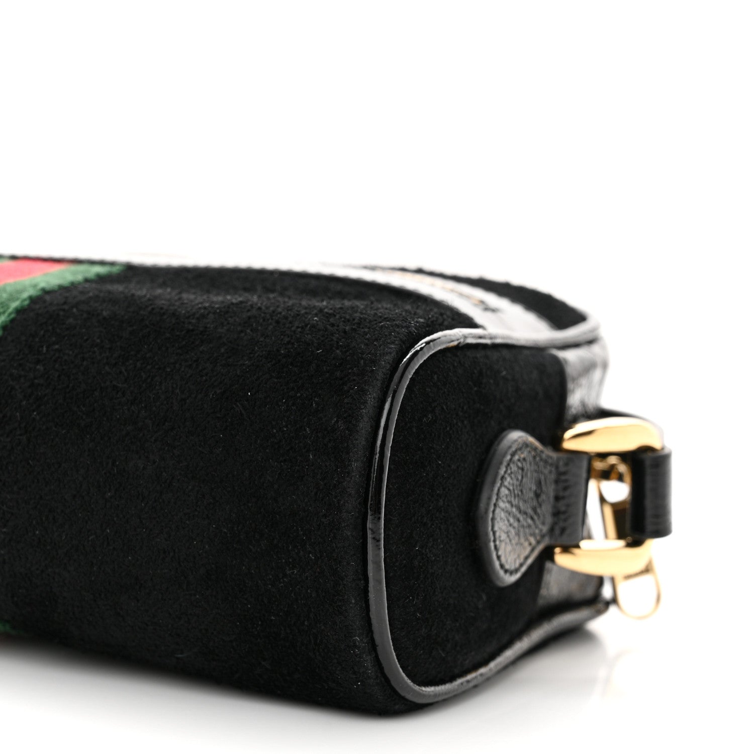 Gucci Suede Patent Web Mini Ophidia Shoulder Bag Black 10 of 11