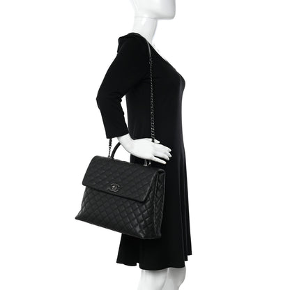 Chanel Caviar Lizard Quilted Large Coco Handle Flap Black 2 of 11