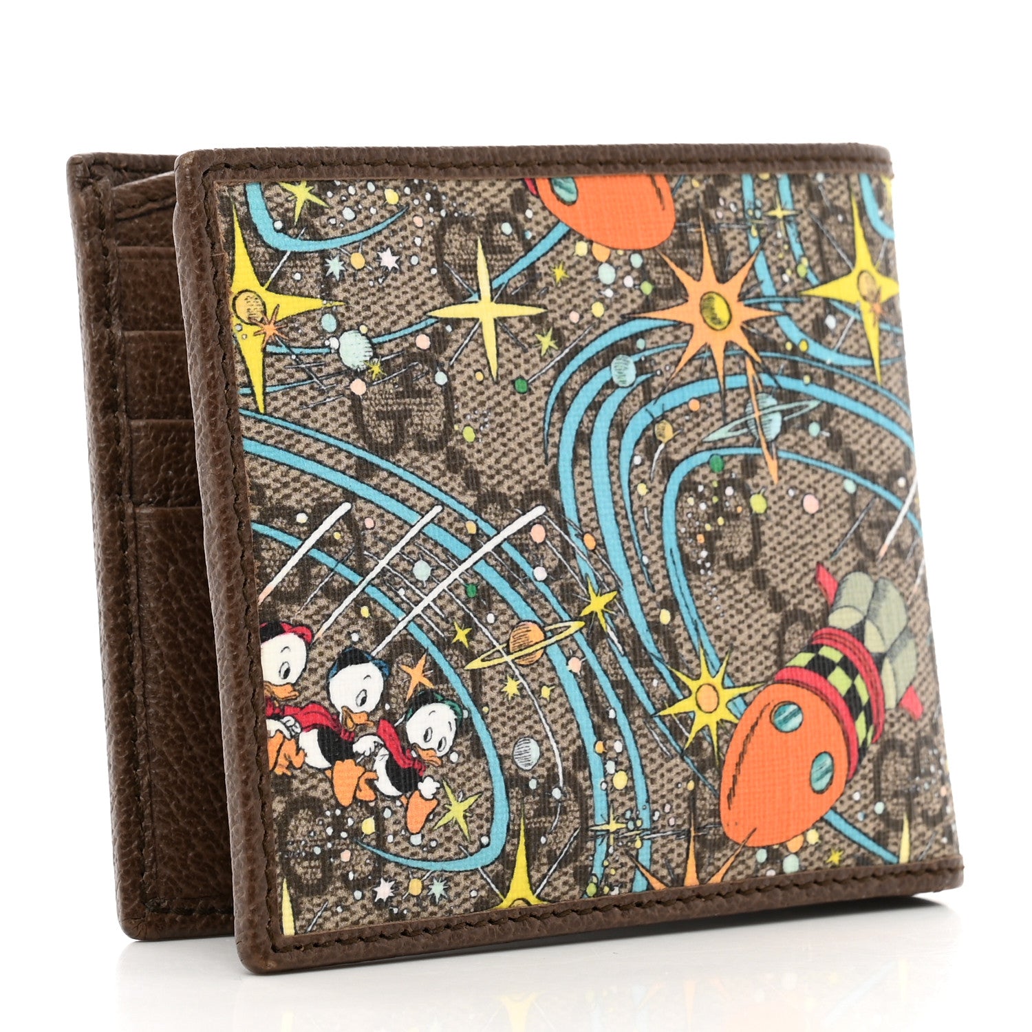 Gucci X DISNEY GG Supreme Monogram Donald Duck Interlocking G Wallet Beige Multicolor 3 of 7