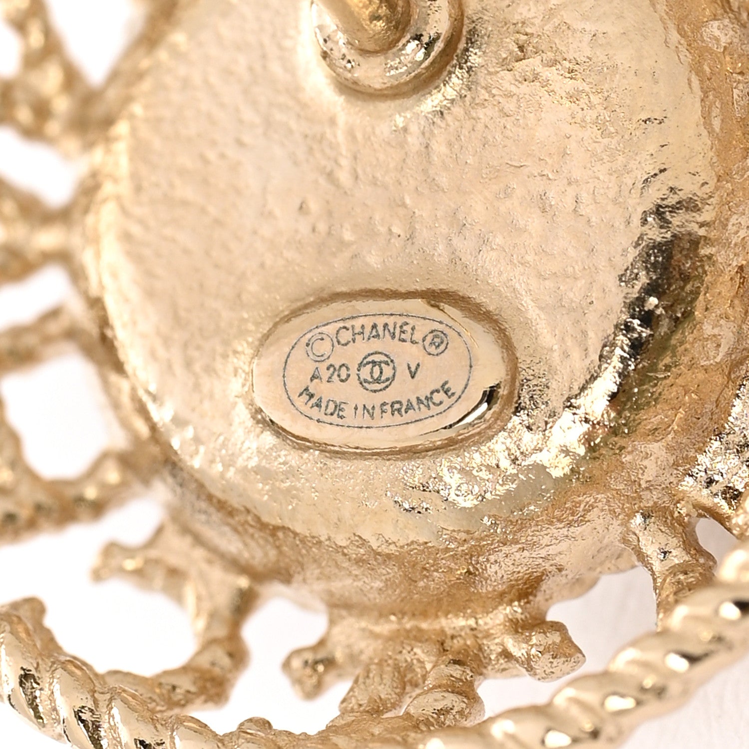 Chanel Pearl CC Round Rope Logo Earrings Gold 4 of 6