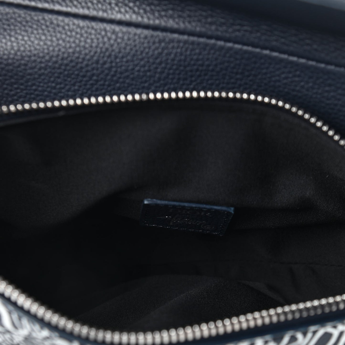 X SHAWN STUSSY Grained Calfskin Printed Mens Saddle Bag Navy Blue