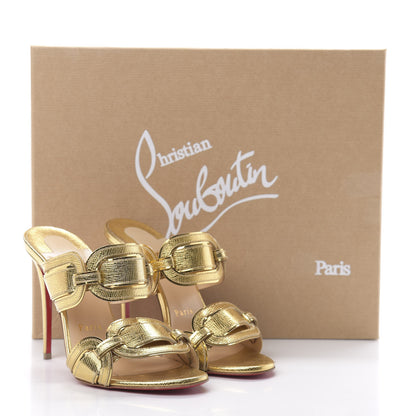 Christian Louboutin Lame Specchio Balistra 100 Slide Sandals 36 Gold 10 of 10