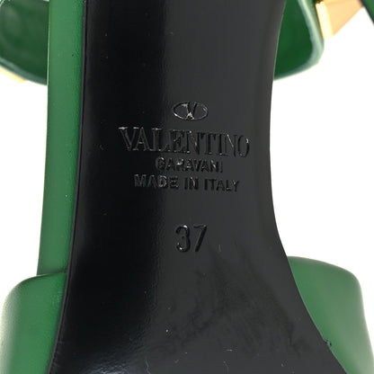 Valentino Garavani Calfskin Roman Stud Ankle Strap 100mm Pumps 37 Brilliant Green 7 of 9