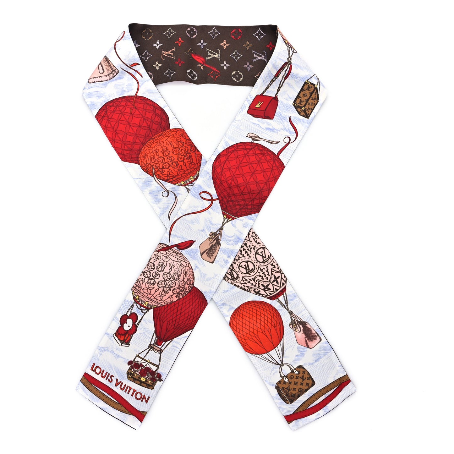 Silk Monogram Up And Away Bandeau Rouge