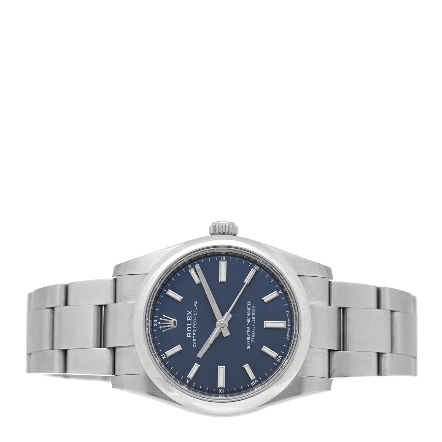 Rolex Stainless Steel 34mm Oyster Perpetual Watch Bright Blue 124200 2 of 5